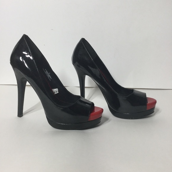 Mossimo Black & Red toe Stiletto High Heels Size 8 - Picture 5 of 14